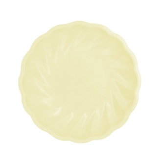 EKO - papírové talíře kulaté - Vert Decor, pastelově žluté - 22,9 cm 6 ks