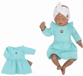 Z&Z Dětské teplákové šatičky/tunika Princess - tyrkys; 56 (1-2m)