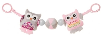 Závěsná hračka do kočárku Sova, růžová Závěsná hračka do kočárku Sova, růžová