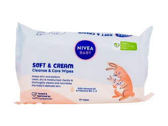 Nivea Baby Čisticí ubrousky Soft & Cream Cleanse & Care Wipes 57 ks pro děti