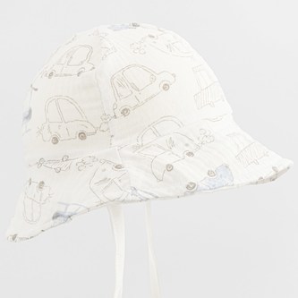 Kojenecký mušelínový klobouček New Baby My Cars - velikost 86 (12-18m)