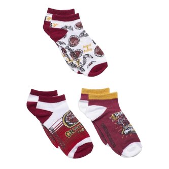 Ponožky dětské kotníkové, 3 ks Nebelvír, Harry Potter Velikost: 23-26