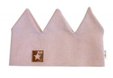 Dvouvrstvá čelenka, Baby Nellys Hand Made, bavlna, Korunka STAR - pudrově růžová, 104/116; 104-116 (4-6r)