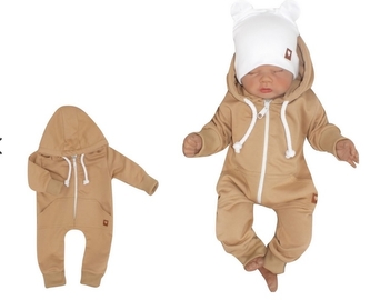 Z&Z Dětský teplákový overálek s kapucí, béžový, vel. 80; 80 (9-12m)