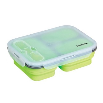 Obědový box 1100ml Klausberg, barva zelená, materiál silikon