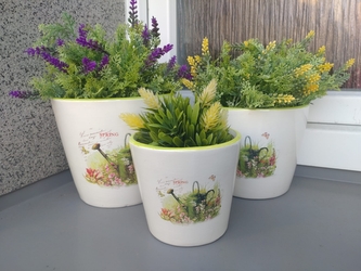 Květináče keramika sd 3 ks