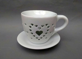 Aromalampa šálek se srdcem