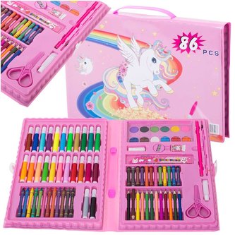 Výtvarná sada na malování 86 ks růžová