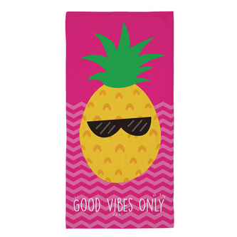 Osuška - pláž - mikrovlákno - Ananas -Good Vibes