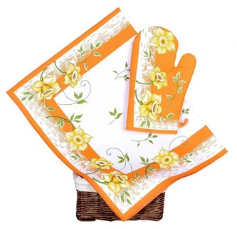 Forbyt, Výhodný balíček, Utěrka a chňapka Narcis, oranžový
