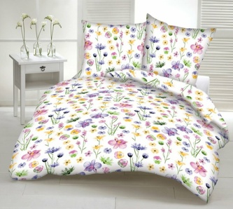 Souprava 1+1 ložního bavlněného povlečení, Louka