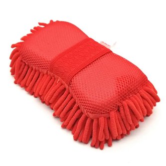 Mycí houba z mikrovlákna 2v1, 24 x 12cm Červená