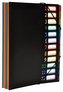 Spisové desky "Rainbow Class", černá, na gumičku, PP, 12 částí, VIQUEL