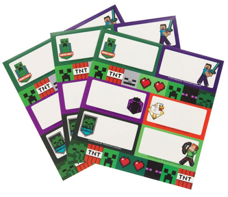 Poznámkové samolepky Minecraft: Diamant (štítky 7,5 x 3,7 cm; mini samolepky 1,8 x 1,8 cm)