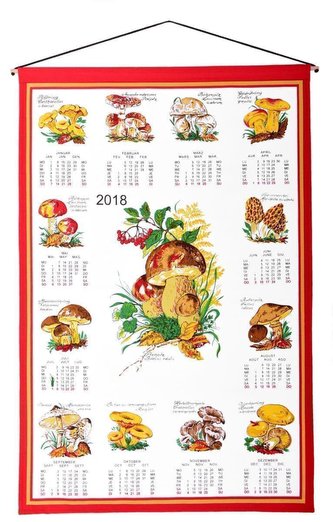 Forbyt, Kalendář textilní, Houby 2018 Bez hůlky