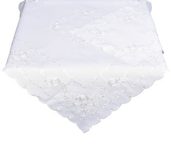 Ubrus celoroční, Aneta vyšívaný, bílý pr. 35 cm