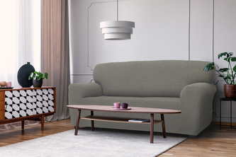 Potah na sedačku multielastický, Denia, světle šedý čtyřkřeslo - š. 220 - 260 cm Potah na sedačku multielastický, Denia, světle šedý čtyřkřeslo - š. 220 - 260 cm