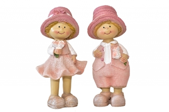 Holčička a chlapeček, 13 cm, růžová