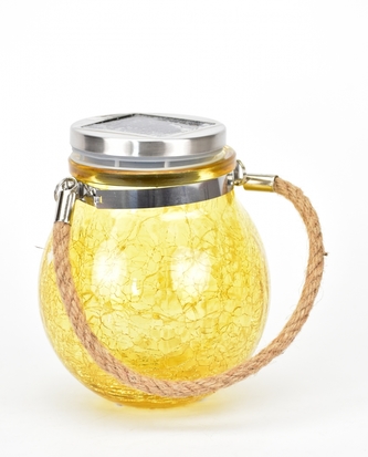 Solární LED lampa Viggo žlutá 14x12 cm II. jakost