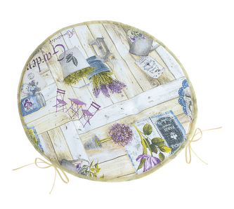 Sedák EMA kulatý hladký - Zahrada lila - průměr 40 cm