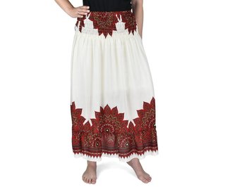 Sukně NIRAN, mandaly, červenobílá