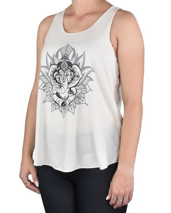 Dámské tílko YOGEE, krémové, Ganéša