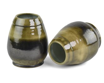 Keramická kalabasa metalická glazura pruh 350 ml