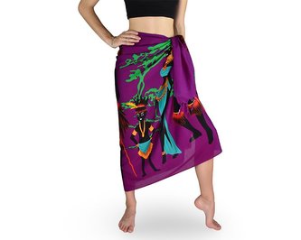 Sarong - Pareo DOMORODEC, fialový