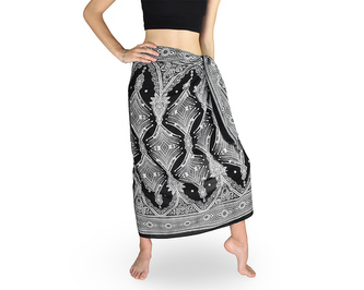 Sarong - Pareo ORNAMENTS, černý
