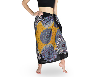 Sarong - Pareo MANDALA, černý