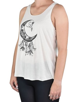 Dámské tílko YOGEE, krémové, měsíc