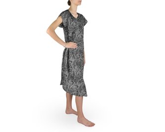 Dámské dlouhé šaty Zelia, černé, mandaly