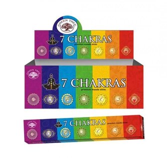 Indické vonné tyčinky Green Tree 7 Chakras 15 g