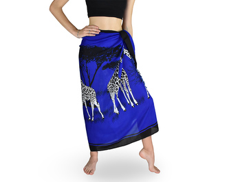 Sarong - Pareo ANIMAL, žirafa, tmavě modrý