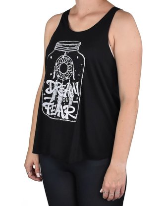 Dámské tílko YOGEE, černé, dream without fear