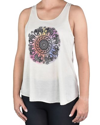 Dámské tílko YOGEE, krémové, sloni v kruhu