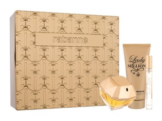 Paco Rabanne Lady Million parfémovaná voda 80 ml + tělové mléko 100 ml + parfémovaná voda 10 ml + plechová dóza