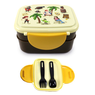 Svačinový box s příborem  Bento box -  Pirát Jolly Rogers