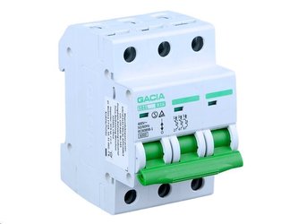 Jistič VCX GACIA SB6L 400V/63A/C/6kA/3P na DIN lištu Jistič VCX GACIA SB6L 400V/63A/C/6kA/3P na DIN lištu