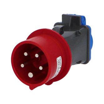 Adaptér 13922FR IP54/400V/16A - vidlice CEE / zásuvka s kolíkem Adaptér 13922FR IP54/400V/16A - vidlice CEE / zásuvka s kolíkem