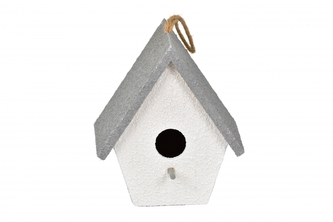 Dekorativní ptačí budka bílá 18,5x15x12 cm