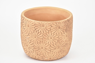 Cementový květináč Flowers béžový 9,8x10,7 cm