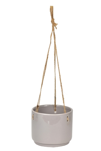 Keramický květináč na zavěšení šedý 11x13,5 cm