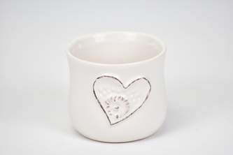 Keramický květináč se srdíčkem 6,5x7,5 cm