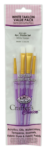neznámá Malířské štětce ploché 4 ks ,, White Taklon Shader " 2,4,8,12