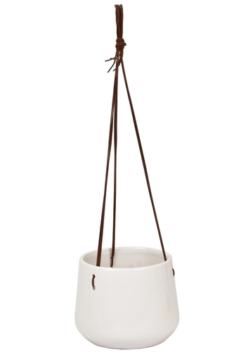 Keramický květináč na zavěšení bílý 11x12 cm