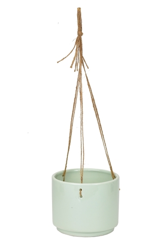 Keramický květináč na zavěšení bílý 11x13,5 cm