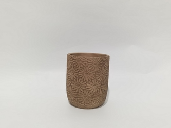 Cementová váza Flowers béžová 16,8x13,8 cm