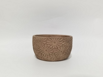 Cementový květináč Flowers béžový 9,8x16,8 cm