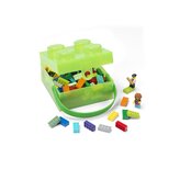 LEGO box s rukojetí - průsvitná zelená